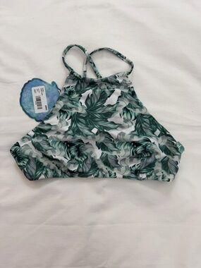 Show Me Your Mumu Mermaid Halter Bikini Top Green Leaf XS NWT